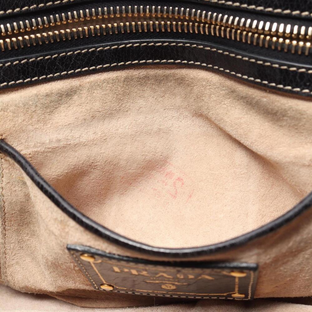 PRADA Black Leather Shoulder Bag - Picture 6 of 11